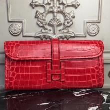 Perfect Hermes Jige Elan 29 Clutch In Red Crocodile Leather