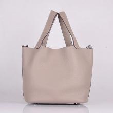 Best Faux Hermes Picotin Lock Bag In Grey Leather