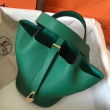 Luxury Copy Hermes Vert Vertigo Picotin Lock PM 18cm Handmade Bag
