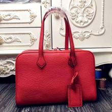 Hermes Victoria II 35cm Bag In Red Leather