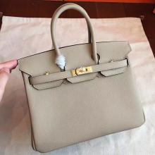 Hermes Grey Epsom Birkin 25cm Handmade Bag