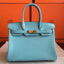 1:1 Replica Hermes Blue Atoll Epsom Birkin 35cm Handmade Bag