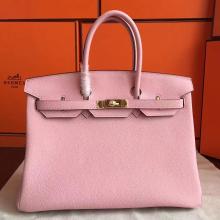 Top Imitation Hermes Pink Clemence Birkin 40cm Handmade Bag
