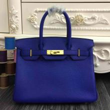 Copy Hermes Birkin 30cm 35cm Bag In Electric Blue Clemence Leather