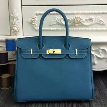 AAA Hermes Birkin 30cm 35cm Bag In Jean Blue Clemence Leather