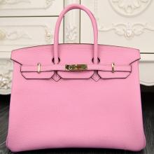 Faux Hermes Birkin 30cm 35cm Bag In Pink Clemence Leather