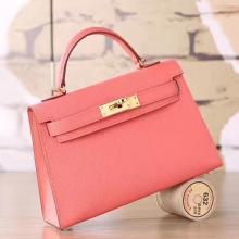 Discount Hermes Flamingo Epsom Kelly Mini II 20cm Handmade Bag