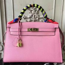 Top Quality Hermes Pink Epsom Kelly 32cm Sellier Bag