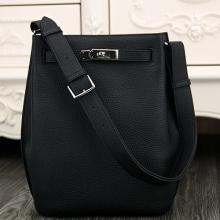 Hermes So Kelly 22cm Bag In Black Leather