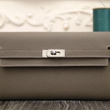 Replica Hermes Kelly Longue Wallet In Etoupe Epsom Leather