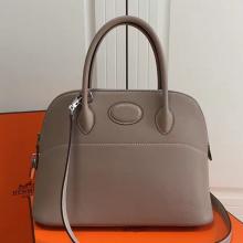 Replica Luxury Hermes Bolide 31cm Bag In Grey Swift Leather