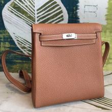 High End Replica Hermes Brown Clemence Kelly Ado PM Backpack