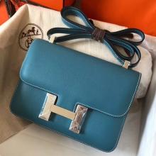 Cheap Hermes Epsom Constance 24cm Blue Jean Handmade Bag