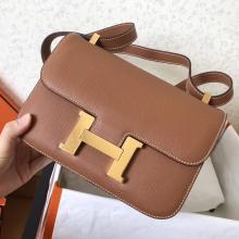 Fashion Hermes Epsom Constance 24cm Brown Handmade Bag