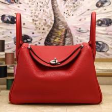 Hermes Red Clemence Lindy 34cm Bag Replica