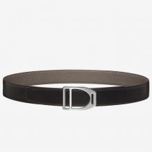 Designer Hermes Etrier Buckle Belt & Taupe Clemence 32 MM Strap