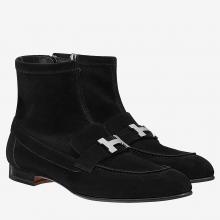 Hermes Black Saint Honore Ankle Boots
