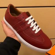 Faux Hot Hermes Olympic Sneakers In Red Leather