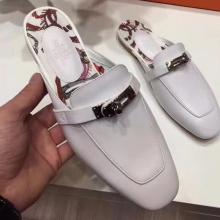 Copy Luxury Hermes Oz Mule In White Calfskin Leather