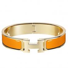 Cheap Replica Hermes Orange Enamel Clic H PM Bracelet