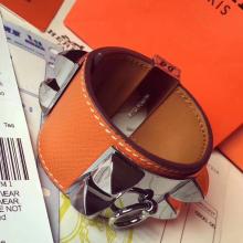 Luxury Imitation Hermes Orange Epsom Collier De Chien Bracelet Size S