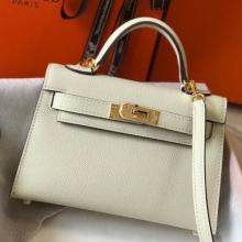 Wholesale Hermes Kelly Mini II Handbag In White Epsom Leather