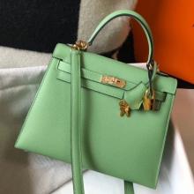 Hermes Vert Criquet Epsom Kelly 28cm Sellier Handbag GHW