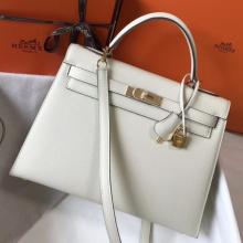 Wholesale Hermes White Epsom Kelly 32cm Sellier Handbag
