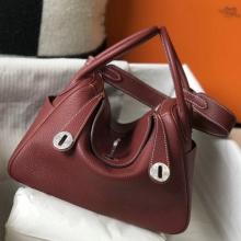 Fake AAA Hermes Lindy 26cm Bag In Bordeaux Clemence With PHW