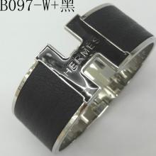Luxury Copy Hermes Black Enamel Clic H Bracelet Narrow Width (33mm) In Silver