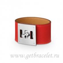 Hermes Kelly Dog Bracelet Red With Silver Replica