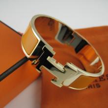Hermes Yellow Enamel Clic H Bracelet Narrow Width (18mm) In Gold Replica