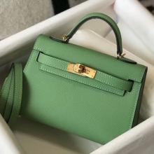 Fashion Hermes Kelly Mini II Handbag In Vert Criquet Epsom Leather