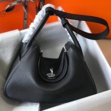 AAA Hermes Lindy 26cm Bag In Black Clemence With PHW