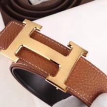 Hermes H Belt Buckle & Brown Clemence 32 MM Strap