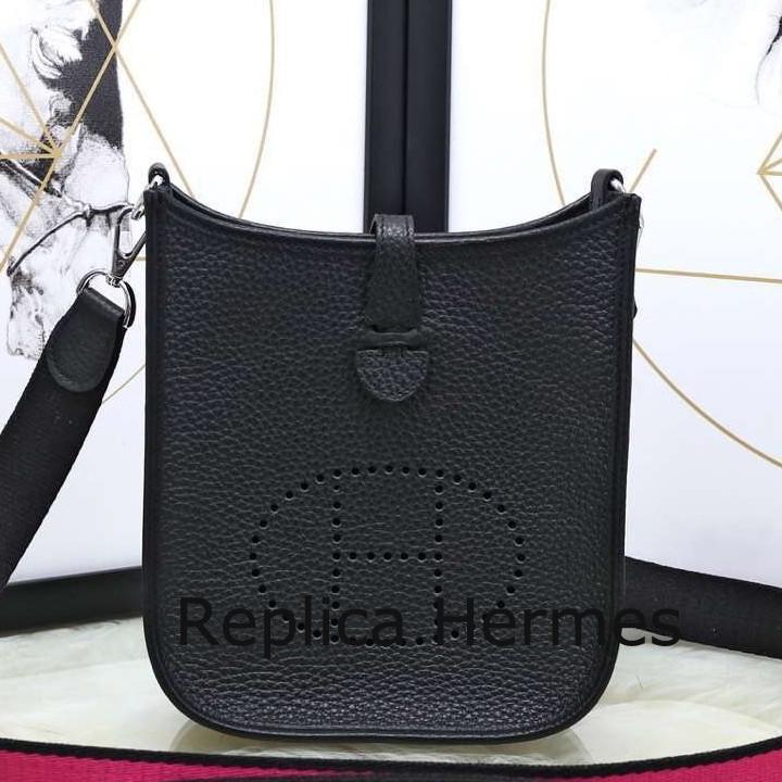1:1 Replica Hermes Black Evelyne II TPM Messenger Bag