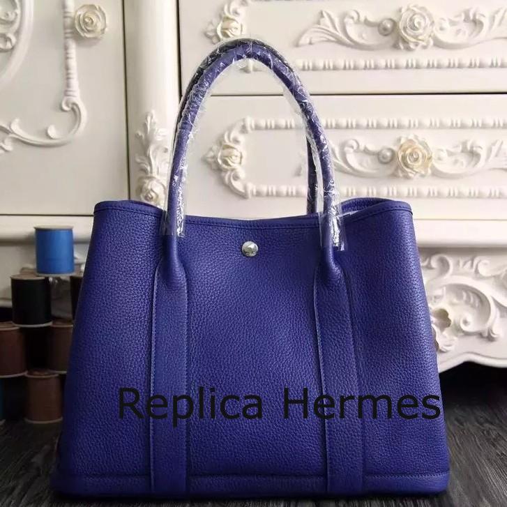 Fake Luxury Hermes Medium Garden Party 36cm Tote In Electric Blue Leather