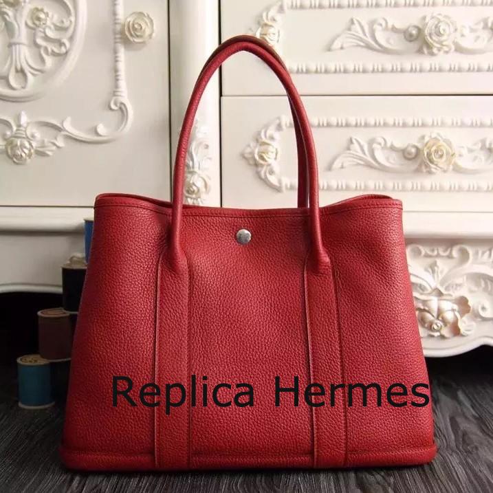 Hermes Medium Garden Party 36cm Tote In Red Leather Replica