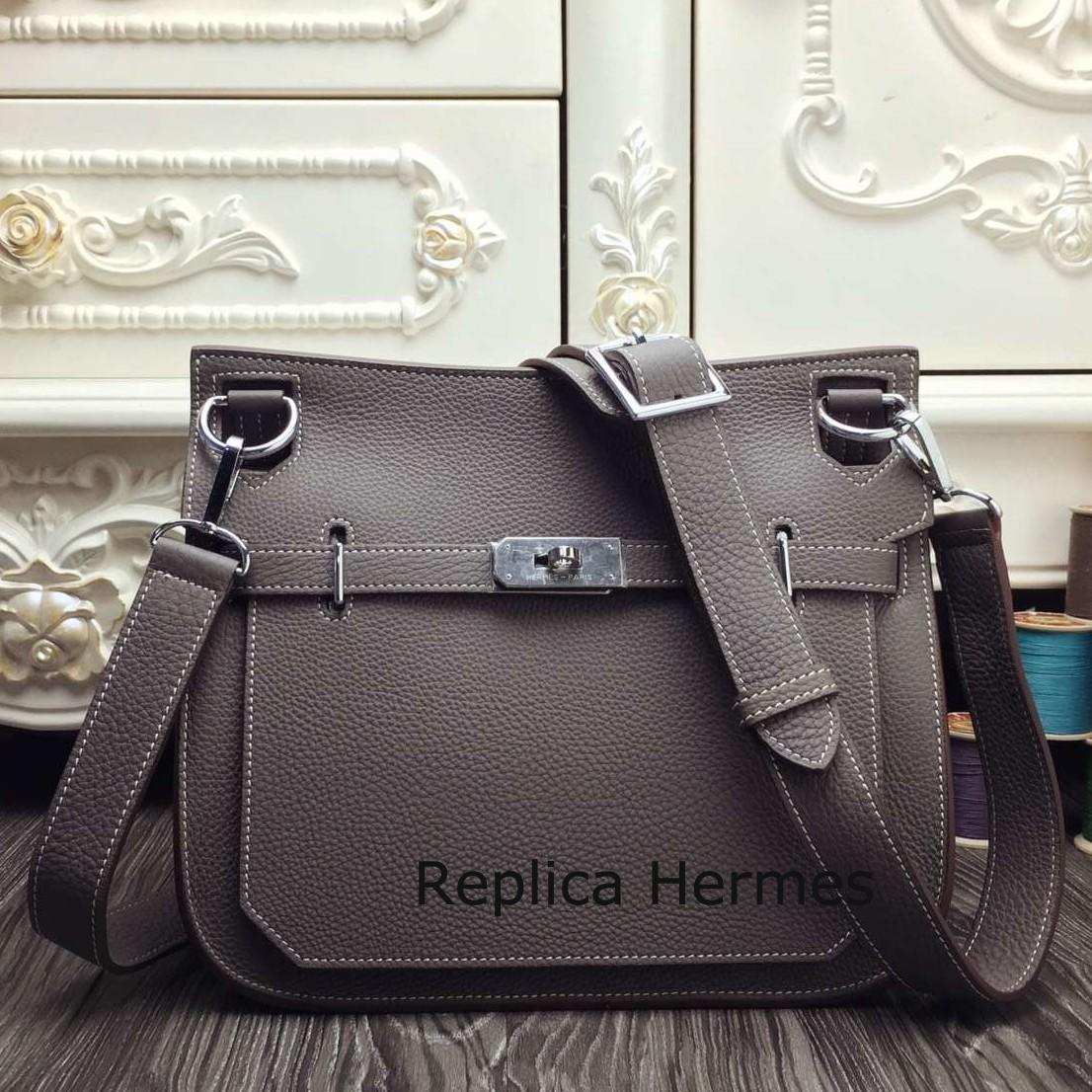 AAA Hermes Grey Large Jypsiere 34cm Bag