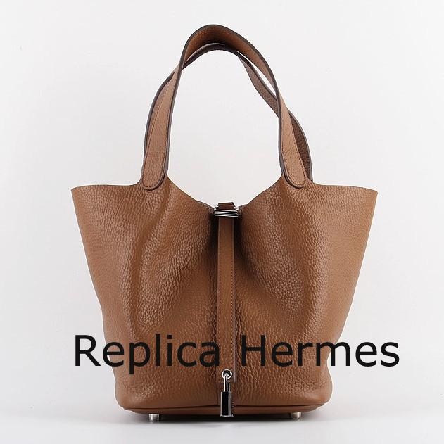 Best Quality Hermes Picotin Lock Bag In Brown Leather