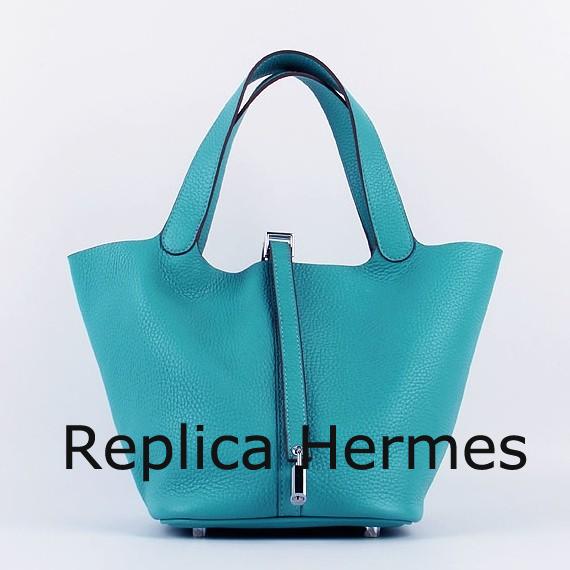 Knockoff Hermes Picotin Lock Bag In Turquoise Leather