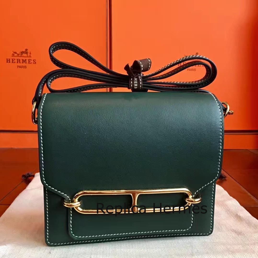 Hermes Mini Sac Roulis Bag In Green Swift Leather