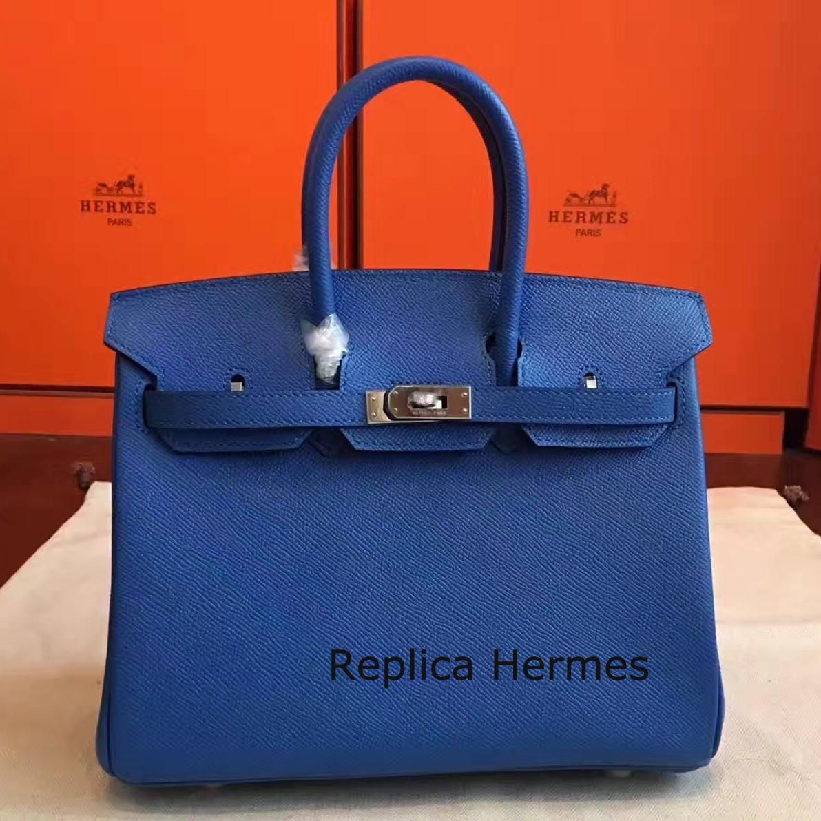 Copy Hermes Blue Epsom Birkin 25cm Handmade Bag