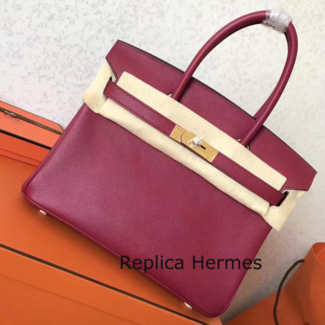 Best Quality Hermes Ruby Epsom Birkin 30cm Handmade Bag