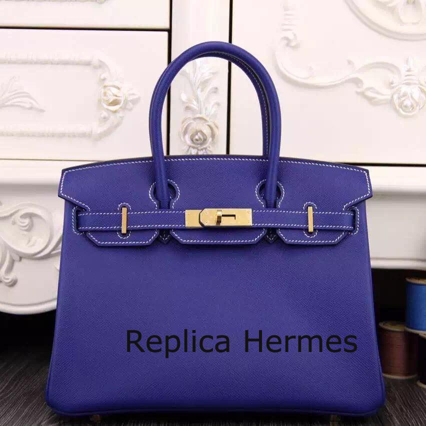 Hermes Birkin 30cm 35cm Bag In Electric Blue Epsom Leather Replica