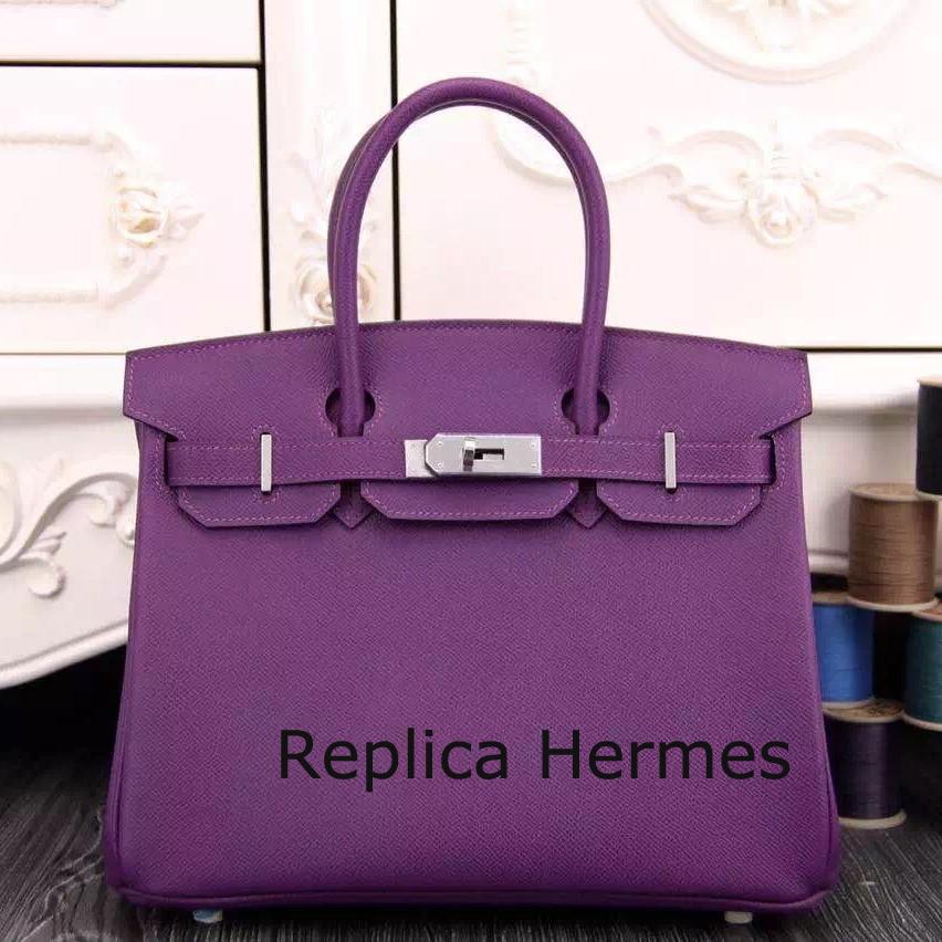 Luxury Hermes Birkin 30cm 35cm Bag In Purple Epsom Leather
