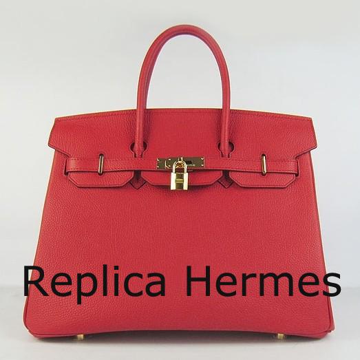 Luxury Replica Hermes Birkin 30cm 35cm Bag In Red Togo Leather