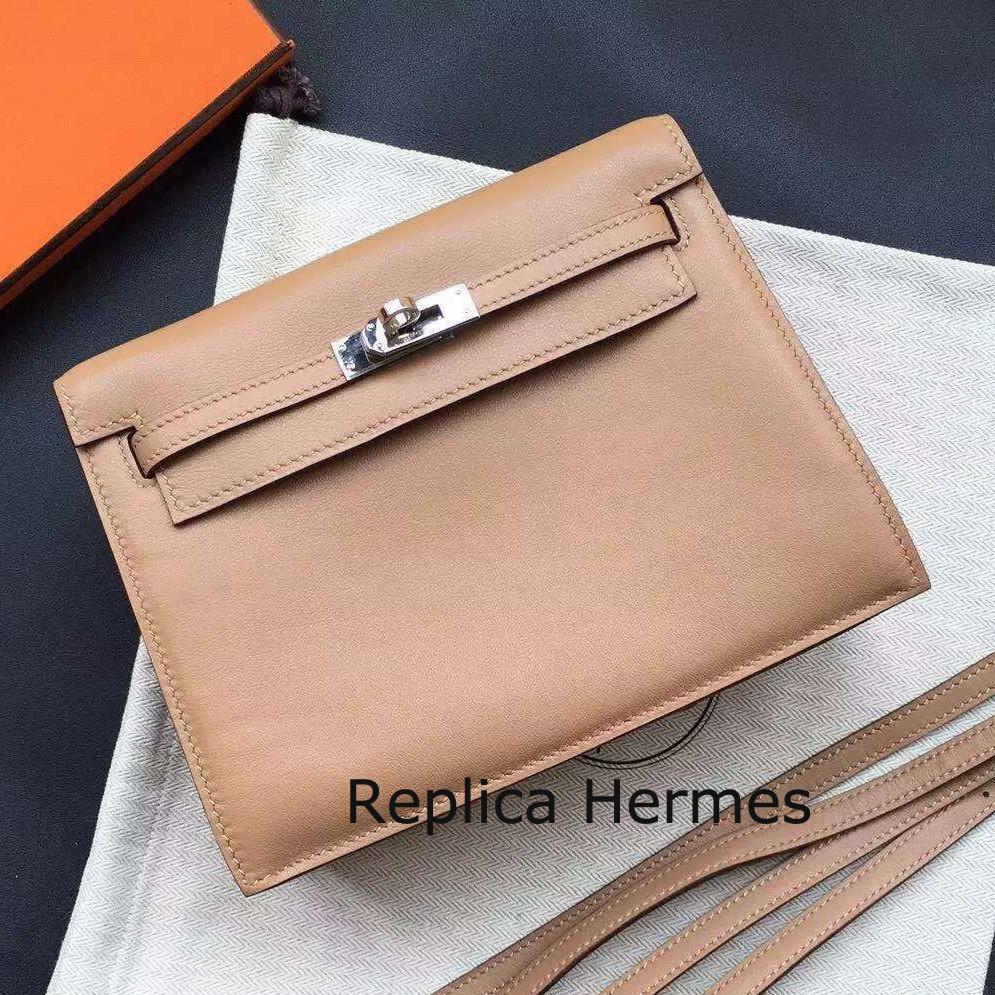 Replica Hermes Kelly Danse Bag In Brown Swift Leather
