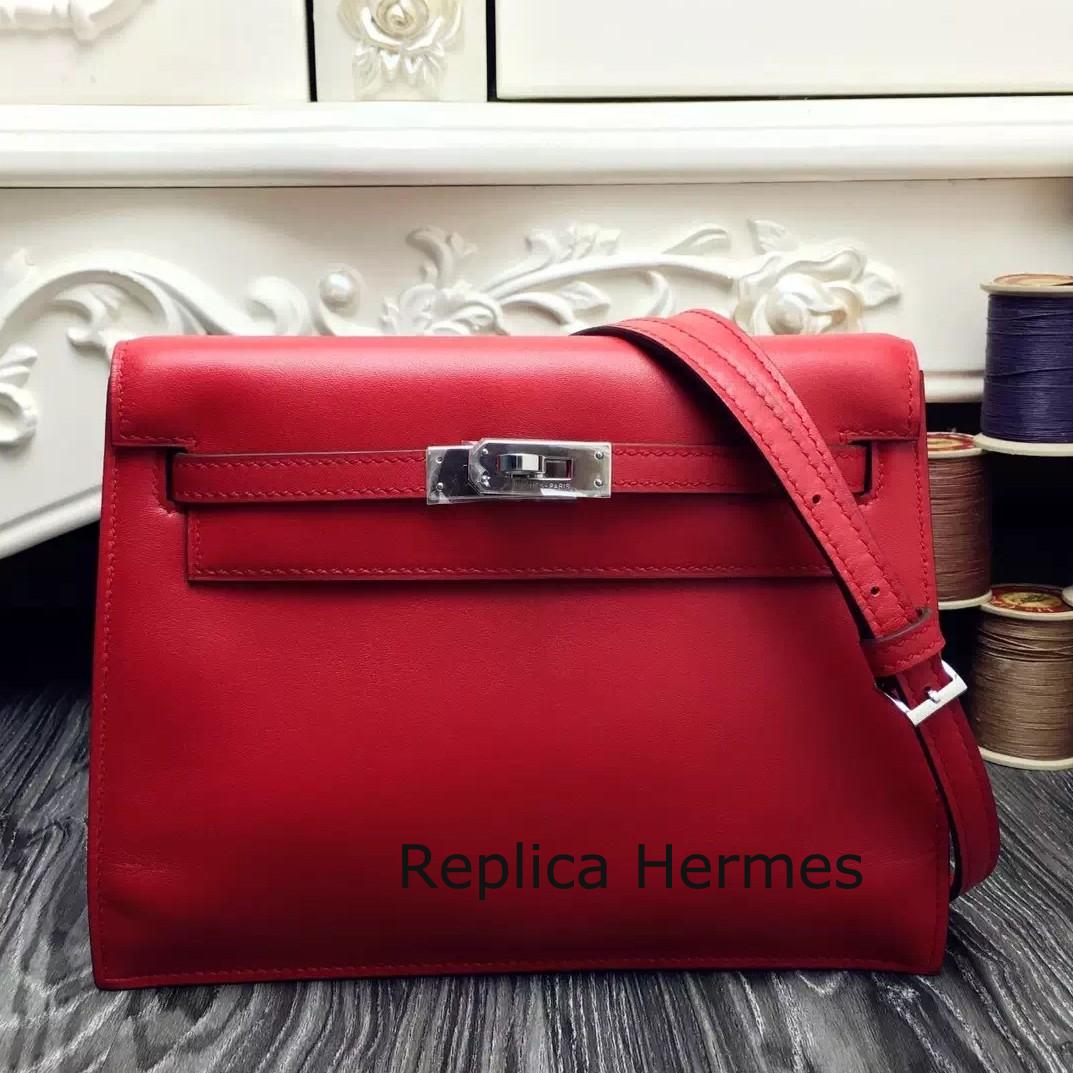 Luxury Copy Hermes Kelly Danse Bag In Red Swift Leather