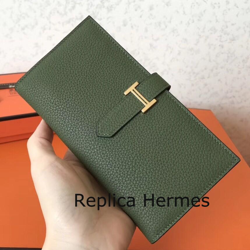 Copy Luxury Hermes Canopee Clemence Bearn Gusset Wallet